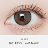 LensVery Shu Shu Brown colored contact lens, 13.6mm graphic diameter, Monthly wear