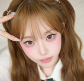 LensVery Shu Shu Pink colored contact lens, 13.6mm graphic diameter, Monthly wear