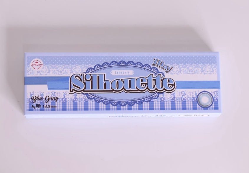 LensVery Silhouette Blue Gray (10p) colored contact lens, 13.3mm graphic diameter, Daily wear