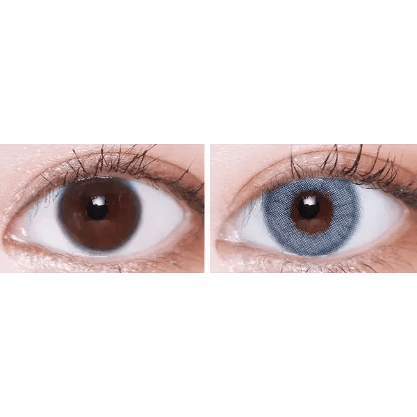 LensVery Silhouette2 Blue Gray — contact lens appearance comparison