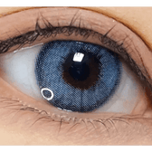 LensVery Silhouette2 Blue Gray — single-eye close-up showing the contact lens appearance