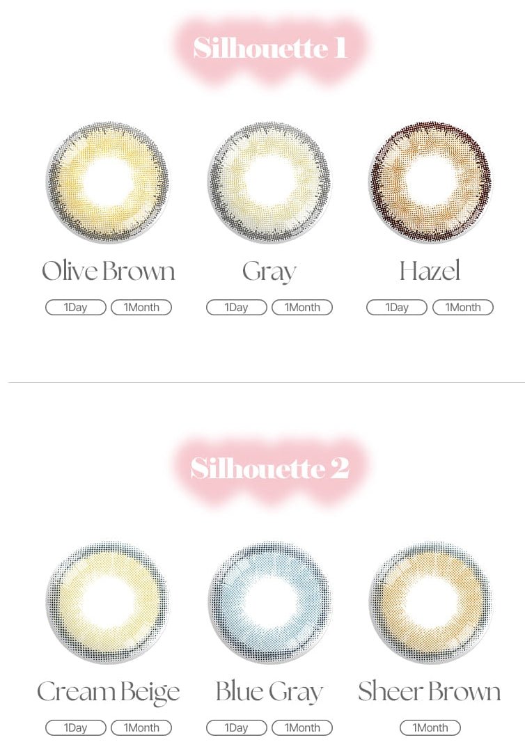 LensVery Silhouette Cream Beige Brown (10p) colored contact lens, 13.3mm graphic diameter, Daily wear