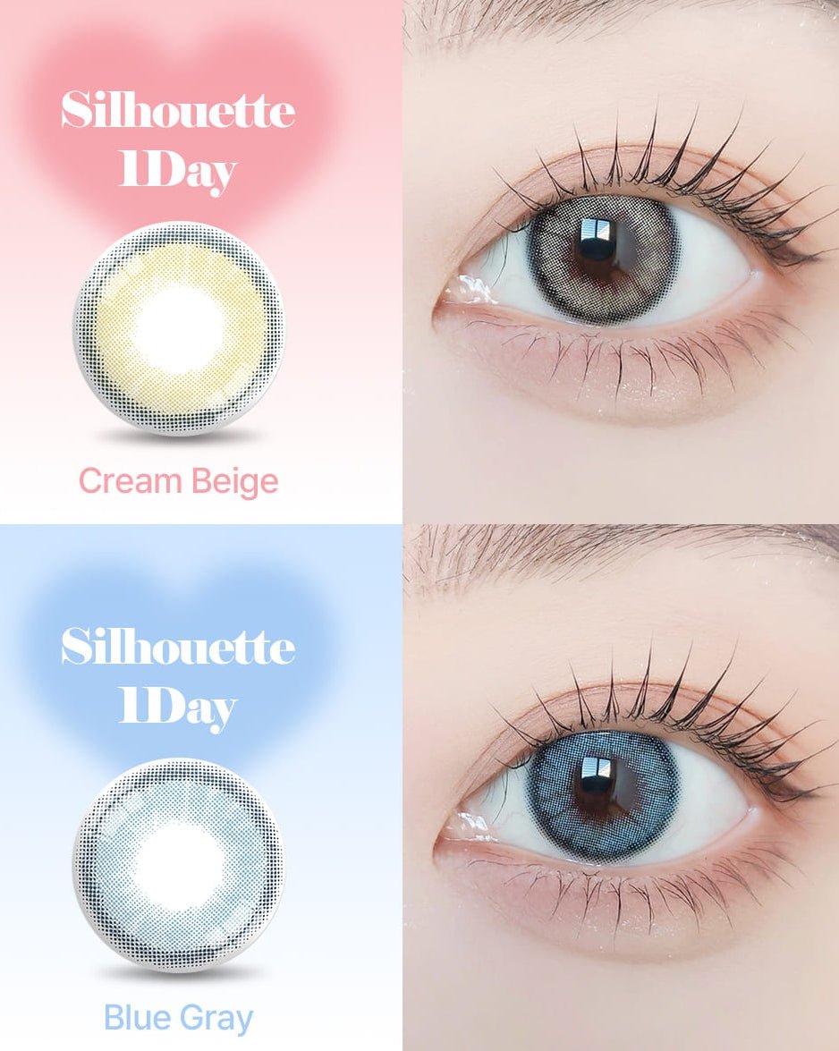 LensVery Silhouette Cream Beige Brown (10p) colored contact lens, 13.3mm graphic diameter, Daily wear