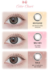 LensVery Silhouette3 Beige Brown colored contact lens, 13.5mm graphic diameter, Monthly wear