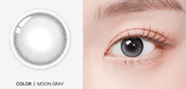 Odd I's M pure Moon Gray colored contact lens, 13.1mm graphic diameter, Monthly wear