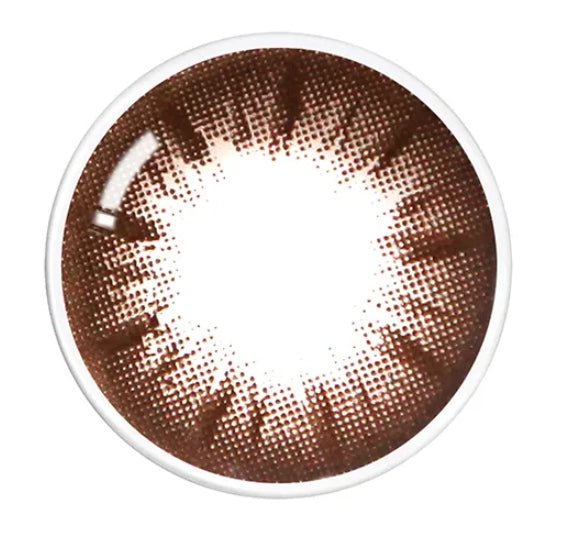 Olens Belita Mocha Choco colored contact lens, 13.8mm graphic diameter, Monthly wear