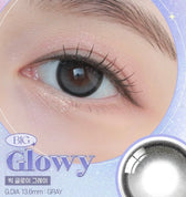 Olens Big Glowy Gray colored contact lens, 13.6mm graphic diameter, Monthly wear