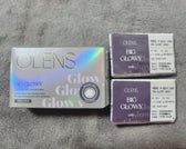 Olens Big Glowy Gray colored contact lens, 13.6mm graphic diameter, Monthly wear