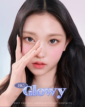 Olens Big Glowy Gray colored contact lens, 13.6mm graphic diameter, Monthly wear
