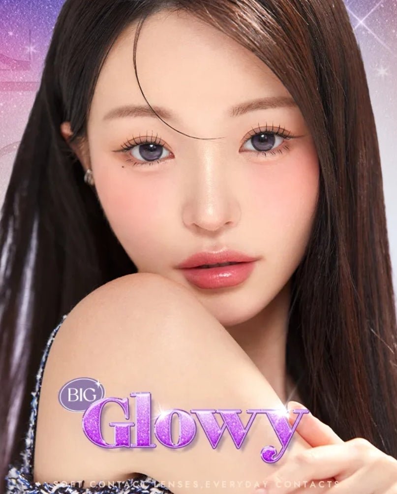 Olens Big Glowy Lavender Violet colored contact lens, 13.6mm graphic diameter, Monthly wear