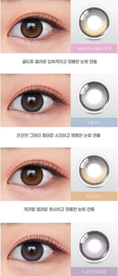 Olens Big Glowy Lavender Violet colored contact lens, 13.6mm graphic diameter, Monthly wear