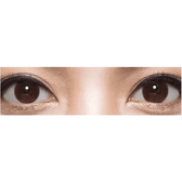 Olens BS 21 Choco — both eyes wearing the contact lenses