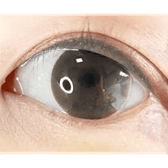 Olens BT Choco Black — single-eye close-up showing the contact lens appearance