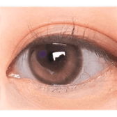 Olens Cherry Moon Brown — single-eye close-up showing the contact lens appearance