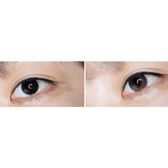 Olens Cherry Moon Brown — both eyes wearing the contact lenses