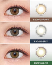 Olens Ending Olive (10p) colored contact lens, 13.2mm graphic diameter, Daily wear