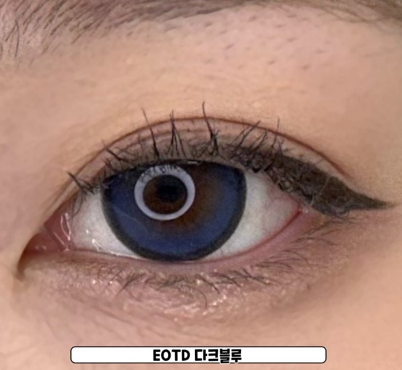 Olens EOTD Dark Blue colored contact lens, 13.8mm graphic diameter, Monthly wear
