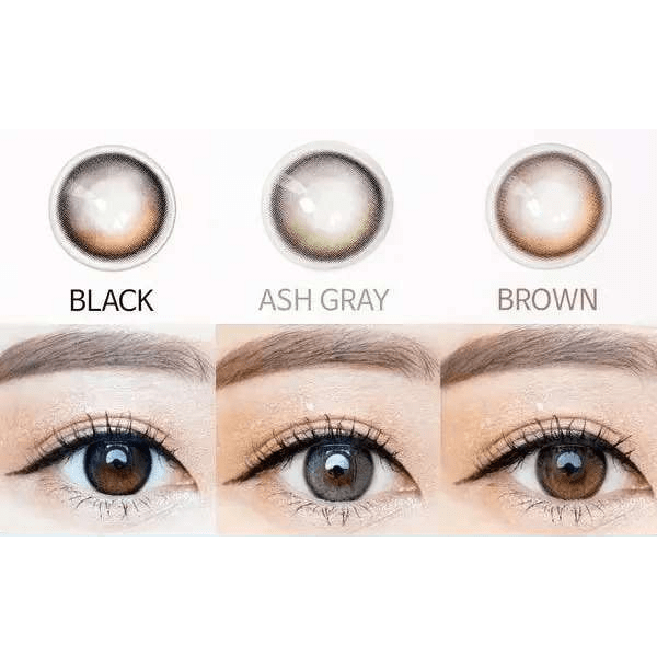 Olens Eyelighter Glowy Ash Gray — contact lens product information graphic