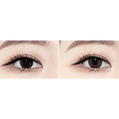 Olens Eyelighter Glowy Black — both eyes wearing the contact lenses