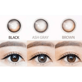 Olens Eyelighter Glowy Black — contact lens product information graphic
