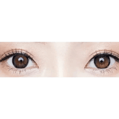 Olens Eyelighter Glowy Black — both eyes wearing the contact lenses