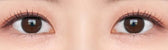 Olens Falling Choco — both eyes wearing the contact lenses