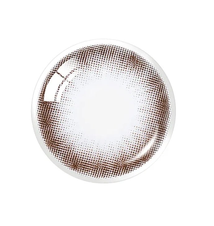 Olens Falling Choco — close-up of the contact lens design
