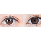 Olens It's Black — both eyes wearing the contact lenses