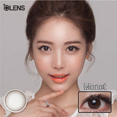 Olens Monet Brown — model portrait showing the contact lens look