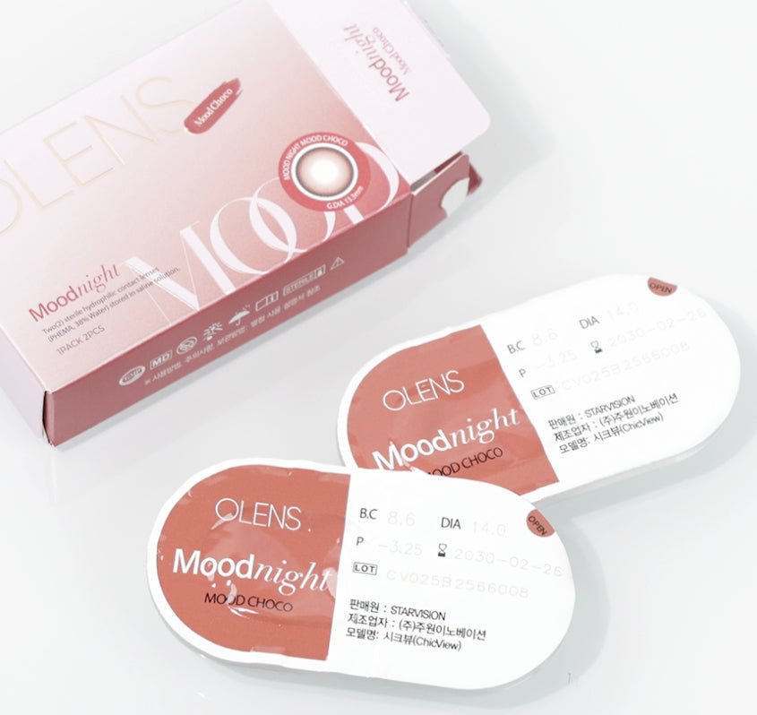 Olens Mood Night Mood Choco colored contact lens, 13.3mm graphic diameter, Monthly wear