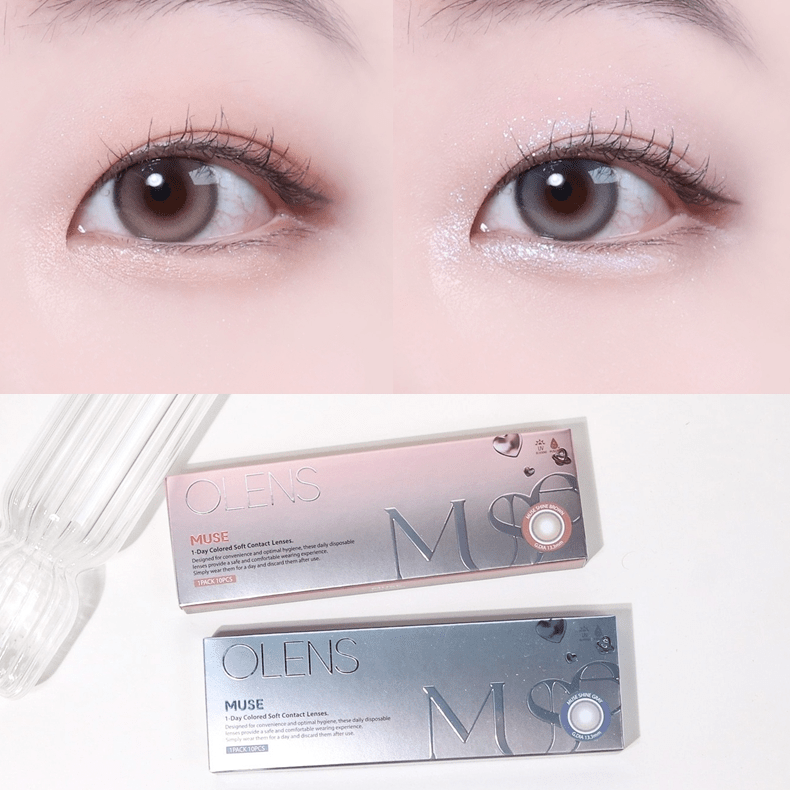 Olens Muse Shine Brown (10p) colored contact lens, 13.3mm graphic diameter, Daily wear