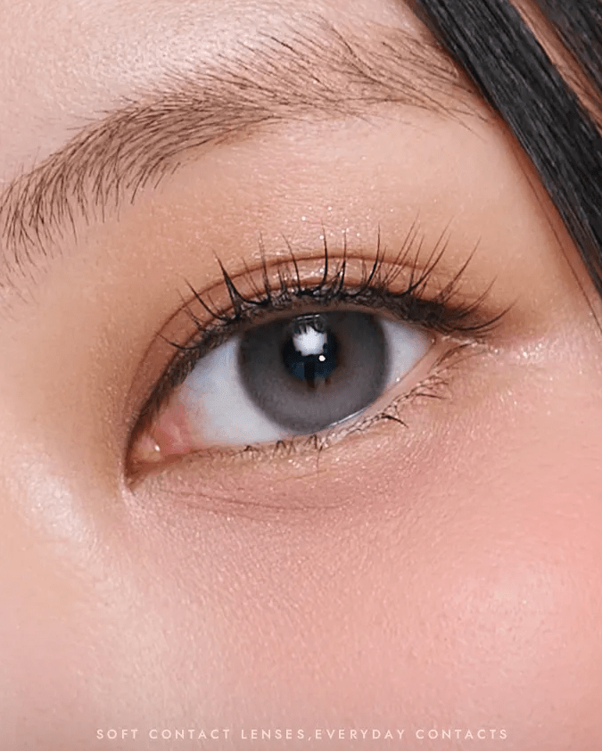 Olens Muse Shine Gray colored contact lens, 13.3mm graphic diameter, Monthly wear