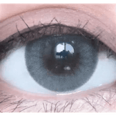 Olens Nils Gray — single-eye close-up showing the contact lens appearance