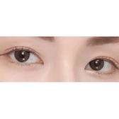 Olens Real Ring Brown — both eyes wearing the contact lenses