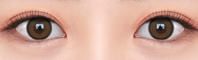 Olens Realish Brown colored contact lens, 13.5mm graphic diameter, Monthly wear