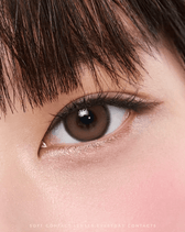 Olens Realish Brown colored contact lens, 13.5mm graphic diameter, Monthly wear