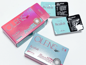 Olens Realish Brown colored contact lens, 13.5mm graphic diameter, Monthly wear