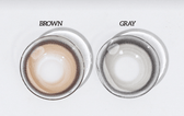 Olens Realish Gray colored contact lens, 13.5mm graphic diameter, Monthly wear
