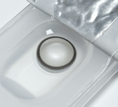 Olens Realish Gray colored contact lens, 13.5mm graphic diameter, Monthly wear