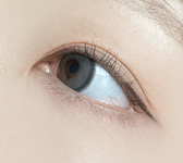 Olens Realish Gray colored contact lens, 13.5mm graphic diameter, Monthly wear