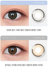 Olens Realish 1Day Gray (10p) colored contact lens, 13.5mm graphic diameter, Daily wear