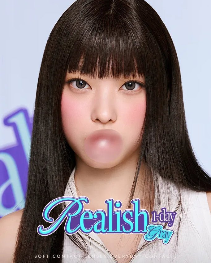 Olens Realish 1Day Gray (10p) colored contact lens, 13.5mm graphic diameter, Daily wear