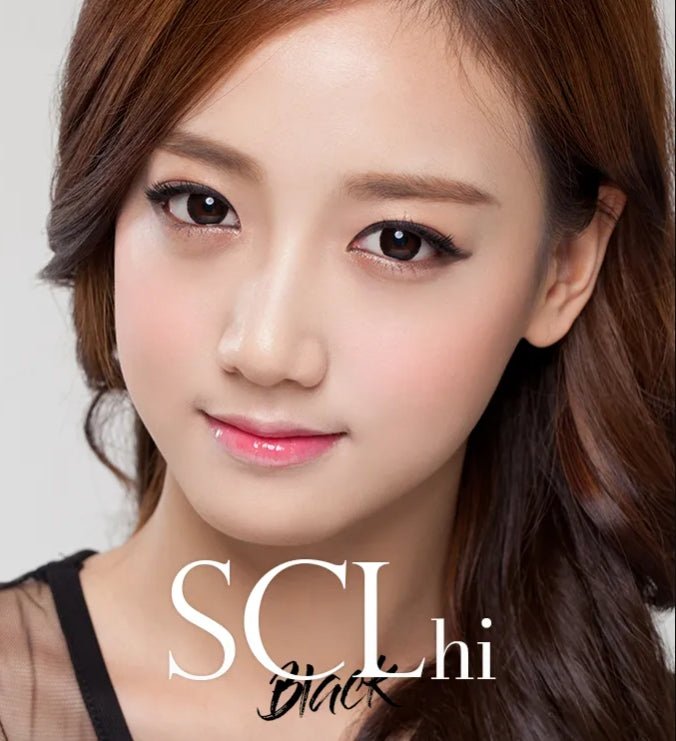 Olens SCL HI Black — model portrait showing the contact lens look