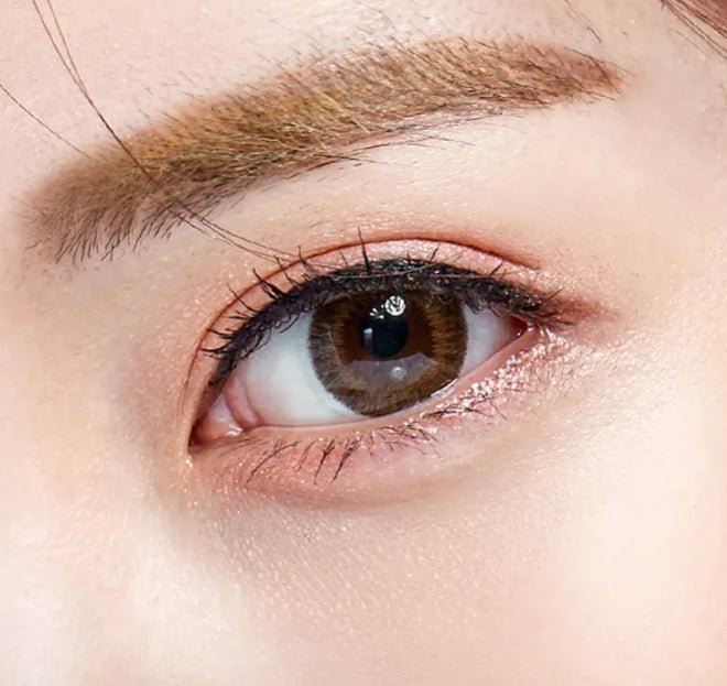 Olens SCL HI Brown — single-eye close-up showing the contact lens appearance