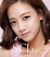 Olens SCL HI Choco — model portrait showing the contact lens look