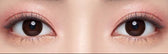 Olens SCL HI Choco — both eyes wearing the contact lenses