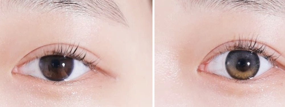Olens Secret Star Brown colored contact lens, 12.9mm graphic diameter, Monthly wear