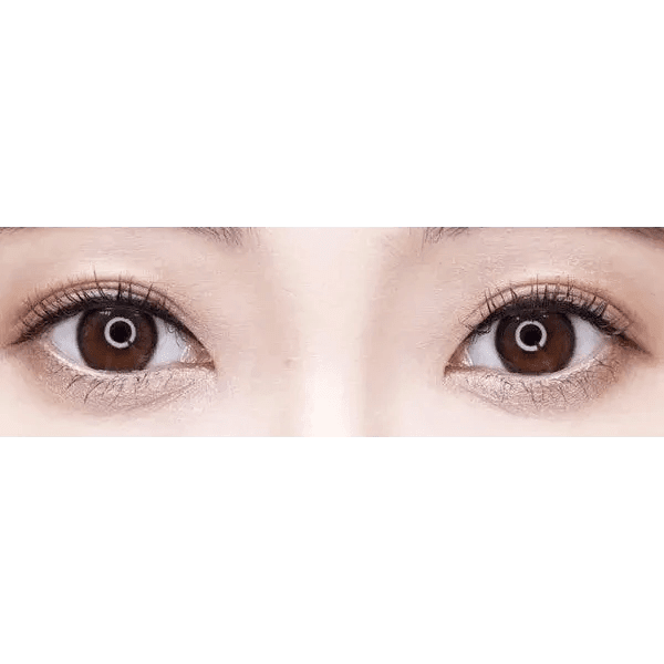 Olens ViVi Ring 1Day Choco (10p) — both eyes wearing the contact lenses