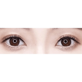 Olens ViVi Ring 1Day Choco (10p) — both eyes wearing the contact lenses