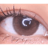 Olens ViVi Ring 1Day Choco (20p) — single-eye close-up showing the contact lens appearance